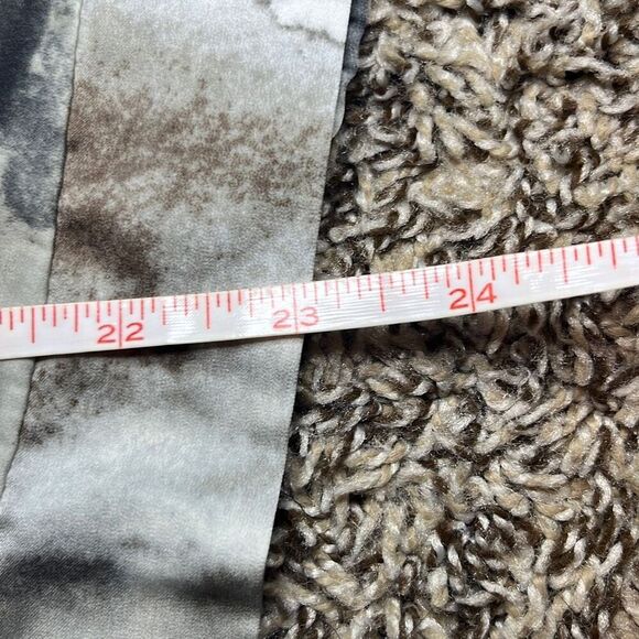 Apt 9 Large Gray Brown Watercolor Print Tie Neck Banded Hem Blouse Flowy Office - Picture 8 of 8